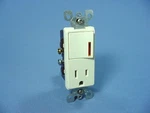 Leviton Almond Decora Lighted Rocker Wall Switch & Receptacle Outlet 15A 5647-A. Fixed Price $7.59.