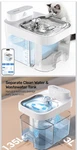 Hapaw Smart Cat Water Fountain, Wi-fi, App Control, 1.35L/3L, Ac/battery, White. Fixed Price $80.00.