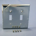 Leviton 1909 Chrome 2-GANG Toggle Plated Steel Standard Wallplate Cover. Fixed Price $10.43.