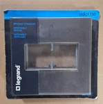 Legrand Adorne Brushed Stainless 2-GANG Screwless Wall Plate AWM2GMS4. Fixed Price $84.00.