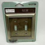 Allen & Roth Double Toggle Wall Plate Antique Brass Finish Light Switch New!!!. Fixed Price $14.87.