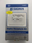 Sigma Duplex Receptacle Kit, White 16446WH Corner Hinge. Fixed Price $15.99.