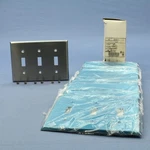 10 Leviton Type 430 Stainless Steel 3-GANG Toggle Switch Cover Wallplates 84011. Fixed Price $56.99.