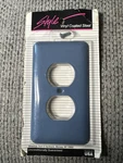 Vintage Blue Double Outlet Wall Plate Cover Plastic Amertac 1994 New Usa Made. Fixed Price $11.91.