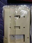 Leviton 001-80421 Ivory 3 Gang Wall Plate With Toggle Switches And Rocker. Fixed Price $10.00.