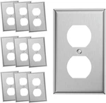 10-PACK Single Duplex Wall Switch Plate Outlet Cover Stainless Steel Decorator. Fixed Price $25.05.