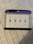 Amerelle Wall Plate Cast Metal White 4-TOGGLE 935T4W. Fixed Price $8.32.