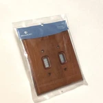 Dark Oak Wood Double Light Switch Wall Plate Outlet Cover Brainerd 126427. Fixed Price $15.99.