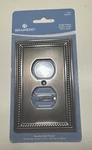 Brainerd 11657 Single Duplex Outlet Wall Plate Brushed Satin Pewter Beaded New. Fixed Price $9.99.