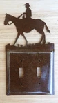 Cowboy Horse Double Light Switch Cover Metal Plate Western Rustic Cabin Decor. Fixed Price $11.90.