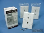 3 Leviton White Decora Dual Telephone Wall Plates Duplex Jacks C2447-W. Fixed Price $11.38.