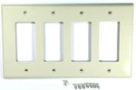 3 Pack Leviton Decora 4-GANG Unbreakable Nylon Wall Plate, Ivory (R51-PJ264-I). Fixed Price $15.35.