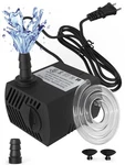 80GPH Mini Submersible PUMP(300L/H, 4W), Small Fountain With 4.9 Ft Hose.... Fixed Price $15.05.