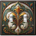 Metal Light Switch Outlet Cover Decorative Wall Plate Elegant Floral NUR103. Fixed Price $8.99.