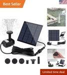 Eco-friendly Solar Water Fountain Pump Kit 1.8W, 4 Styles For Garden And Pond. Fixed Price $18.99.