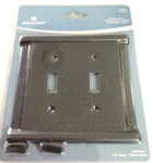 Brainerd Landen 405516 Double Light Switch Wall Plate Soft Iron Black W27005SIU. Fixed Price $5.99.