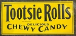 Vtg Embossed Tootsie Rolls Chewy Candy Metal Tin Sign 20 X9. Fixed Price $209.99.