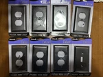 Aged Bronze Socket Wall Plates (7) & Single Switch (1) Amerelle Decor. Fixed Price $29.21.