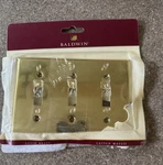 Baldwin Solid Brass Beveled Edge Triple Toggle Switch Plate Open Package. Fixed Price $19.99.