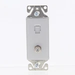 Cooper Aspire 9549-4WS White Satin (pale Gray) Phone/coaxial Cable Combo Jack. Fixed Price $8.07.
