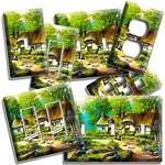 Old European Country Village Cottage House Light Switch Outlet Wall Plates Decor. Fixed Price $16.99.
