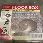 Arlington FLBA101BR Adjustable Floor Box Kit Brown Single Gang Duple. Fixed Price $15.00.