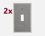 2-PK Leviton Wall Plate Light Switch Satin Stainless Steel 1-GANG New 84001. Fixed Price $7.95.