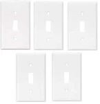 (qty 5) Cooper Wiring Eaton 2134W-SP-L 1-GANG Standard Size Toggle Wall Plate,. Fixed Price $19.90.