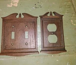 General Electric 1974 Faux Wood Double Toggle Switch And Outlet Cover Plates. Fixed Price $14.99.