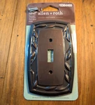 Allen + Roth Single Toggle Wall Plate Eastview 0364469 Oil Rubbed Bronze Finish. Fixed Price $11.25.