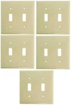 (5 Pieces) Cooper Wiring 2139V 2G Std Ivory Toggle Plate. Fixed Price $13.90.