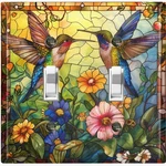 Metal Light Switch Outlet Cover Decorative Wall Plate Hummingbird Flowers AML108. Fixed Price $15.29.