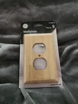Ge Wallplate Wood Solid Oak 2005 New Paintable Full Steel Backing #51586. Fixed Price $12.50.