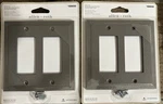 2 Allen + Roth Gang X Bevel Brushed Nickel Decorator Wall Plate 4896595. Fixed Price $16.15.