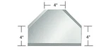 Crl 4" Mirror T-connector Beveled 3 Sides. Fixed Price $12.00.