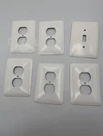 Mulberry Outlet Switch & Receptacle Wall Plates White Steel Lot Of 6 Vintage Usa. Fixed Price $13.59.