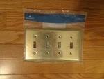 Brainerd Polished Brass Quad Toggle Switch Wallplate/cover 126530. Fixed Price $6.95.