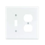 Leviton 2-GANG,1-TOGGLE,1-DUPLEX,COMBINATION Wallplate,midway Size WHITE/25 Each. Fixed Price $44.99.