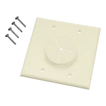 Midlite 2GLA-GR2 Double Gang Wireport Wall Plate With Grommet Light Almond. Fixed Price $9.99.