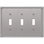 Amerelle 74TTTBN Imperial Bead Wallplate, 3 Toggle, Cast Metal, Brushed Nickel,. Fixed Price $24.62.