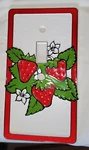 New Old Stk Krystalike Monogram Products Strawberries Single Switch Plate Cover. Fixed Price $24.99.