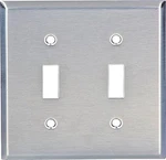 Cooper Wiring 93072-BOX Stainless Steel Switch Plate 2G One Size. Fixed Price $16.99.