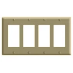 1PC Leviton PJ264-I Decora Wallplate, 4-GANG, Nylon, Ivory, Midway. Fixed Price $19.92.