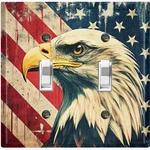 Metal Light Switch Outlet Cover Decorative Wall Plate American Flag Eagle AML179. Fixed Price $15.29.