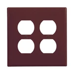 Cooper PJ82B-SP-L Wallplate 2-GANG Duplex Polycarbonate Mid-size, Brown. Fixed Price $7.99.