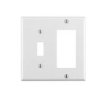 Leviton, White 80405-W 2-GANG 1-TOGGLE 1-DECORA/GFCI Combination Wallplate,. Fixed Price $7.89.
