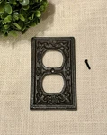 Vtg Brown Farmhouse Cast Iron Wall Outlet Plug Switch Plate Socket. Fixed Price $8.42.