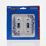 Leviton 89509-BL Blue Flower 2-GANG Toggle Switch Ceramic Standard Wallplate. Fixed Price $6.64.