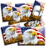 American Flag Bald Eagle Light Switch Outlet Wall Plate Patriotic Art Room Decor. Fixed Price $27.99.