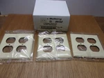 (QTY.3) Mulberry Metal 2 Gang Duplex Receptacle Ivory Wrinkle Wall Plate Usa. Fixed Price $9.20.